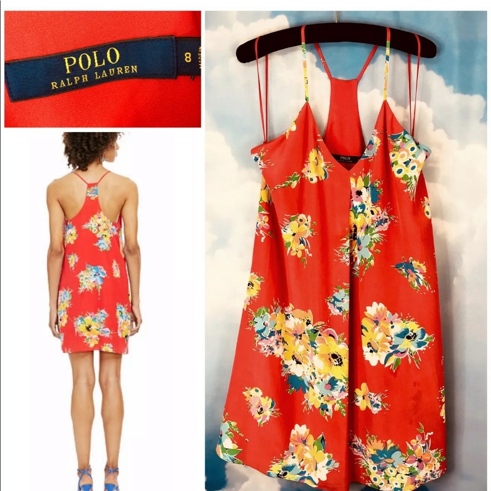 SOLD ‼️ Polo Ralph Lauren Silk Dress Strappy Shift